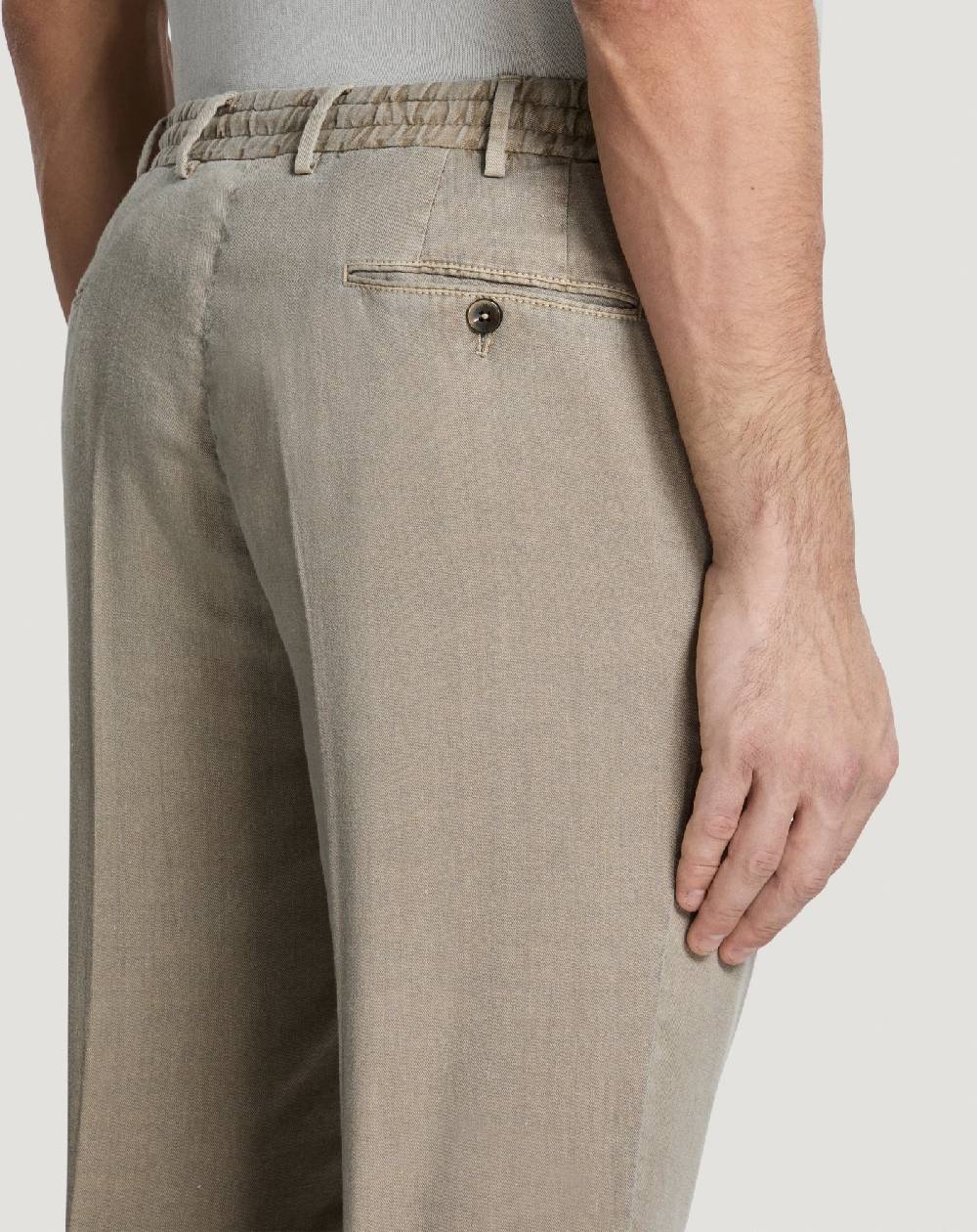 Pt Torino Pantaloni Slim in lino stretch délavé Spedizione Gratuita