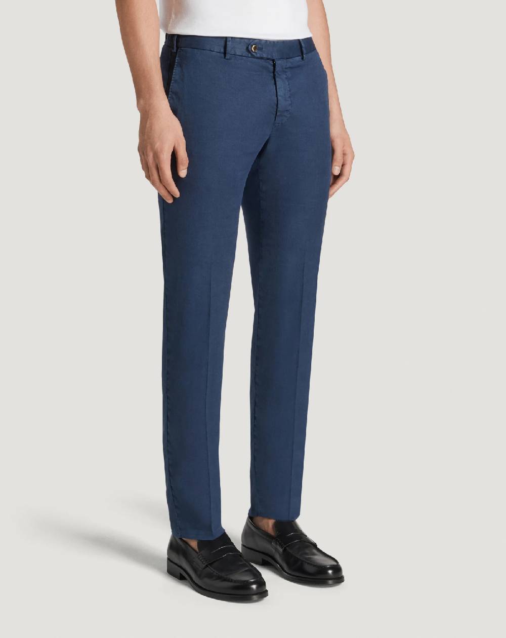 Pt Torino Pantaloni Slim in lino stretch délavé Soddisfazione Garantita