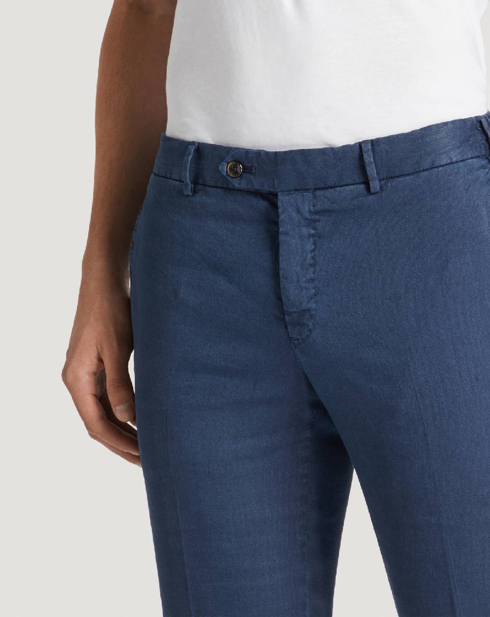 Pt Torino Pantaloni Slim in lino stretch délavé Soddisfazione Garantita