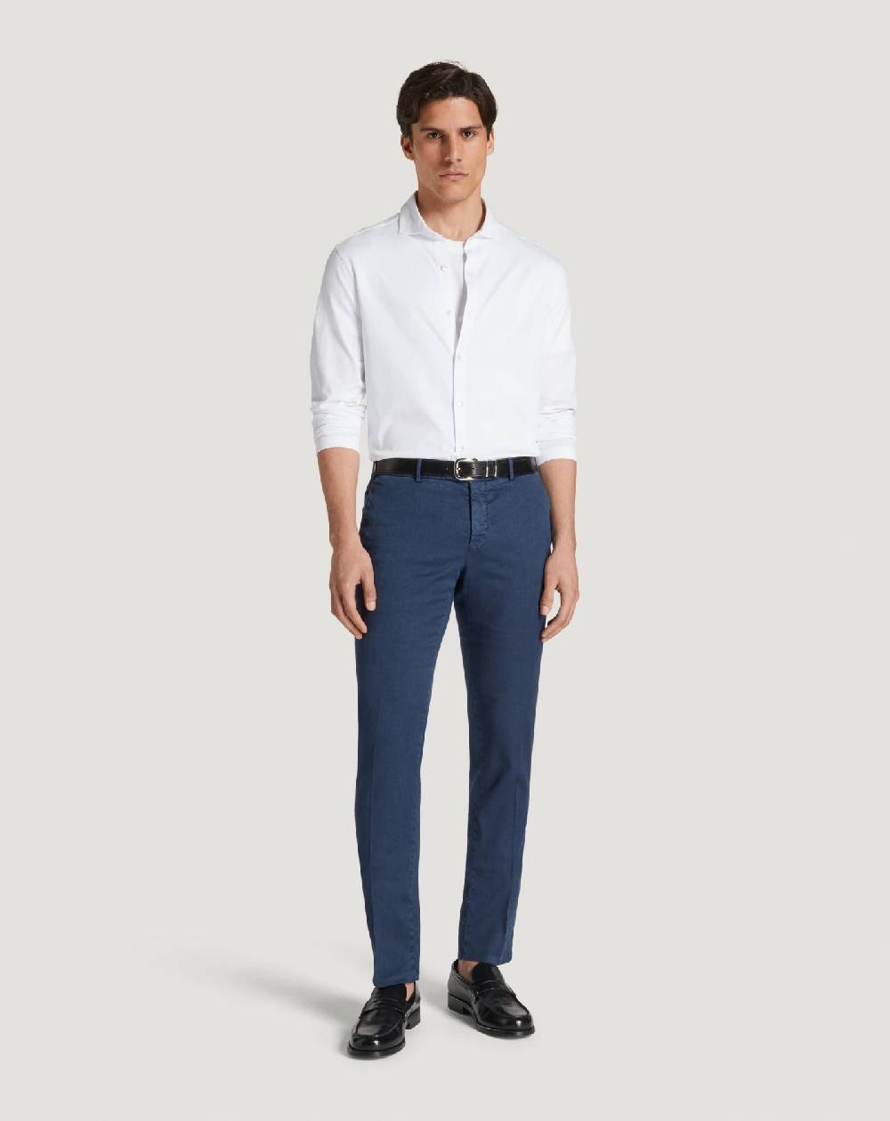 Pt Torino Pantaloni Slim in lino stretch délavé Soddisfazione Garantita