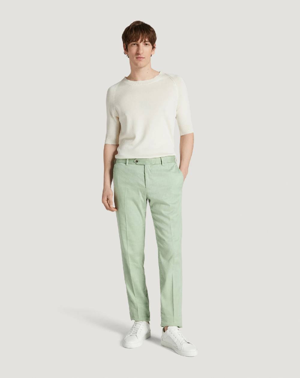 Pt Torino Pantaloni Slim in lino stretch délavé Acquista Ora