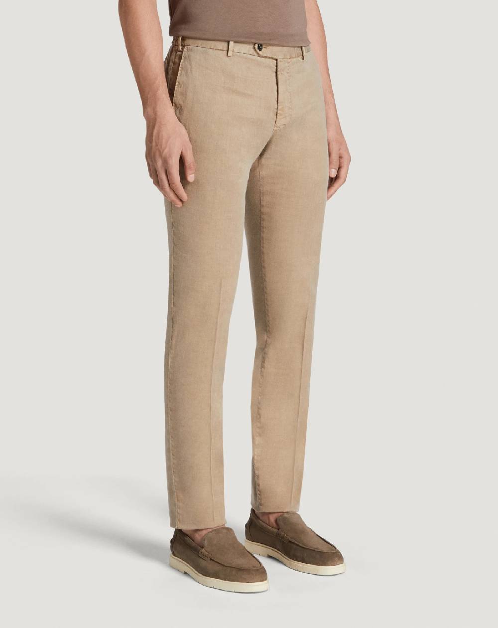 Pt Torino Pantaloni Slim in lino stretch délavé Affare Del Giorno