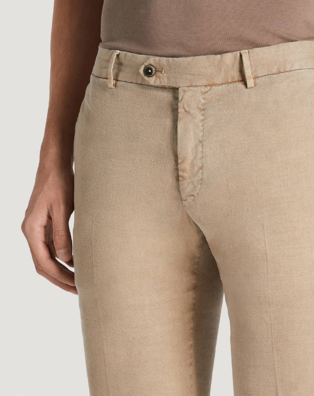 Pt Torino Pantaloni Slim in lino stretch délavé Affare Del Giorno