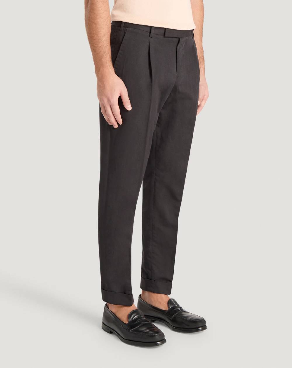 Pt Torino Pantaloni Rebel in gabardina di cotone e lino Sconto