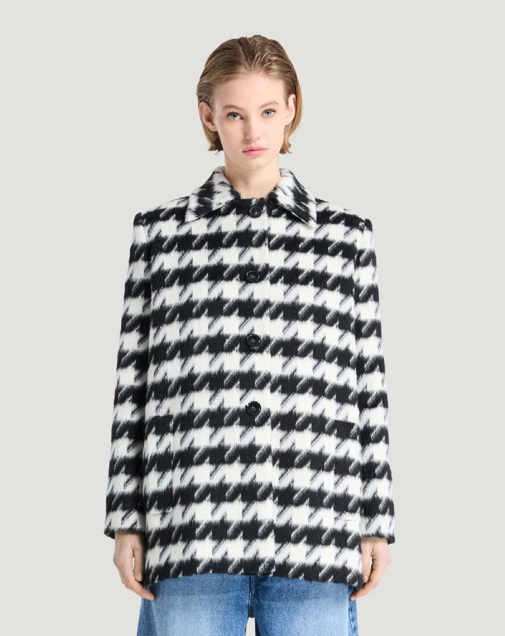 Pt Torino Cappotto in velour pied-de-poule Fino Al -60%
