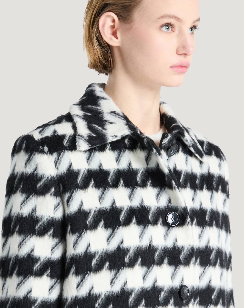 Pt Torino Cappotto in velour pied-de-poule Fino Al -60%