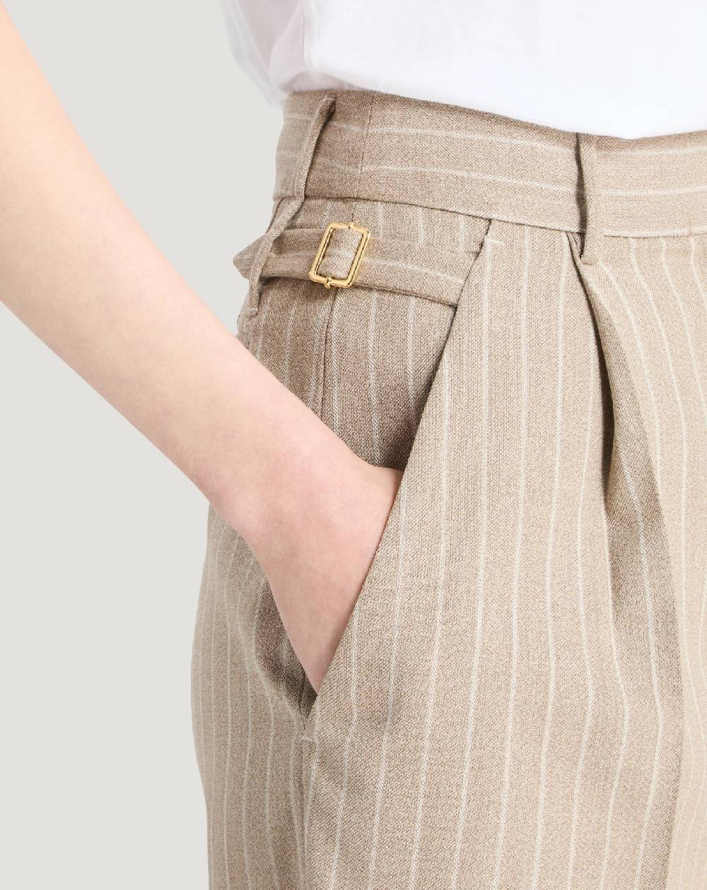 Pt Torino Pantaloni Isabel in lana mouliné Ultimo giorno