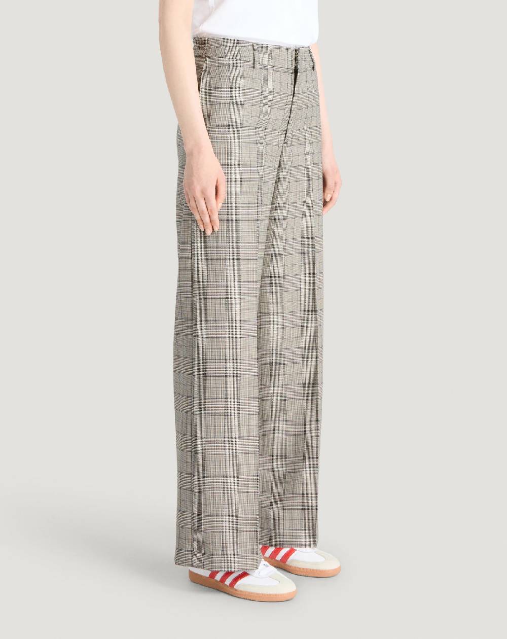 Pt Torino Pantaloni Lorenza in lana check Vendita Calda