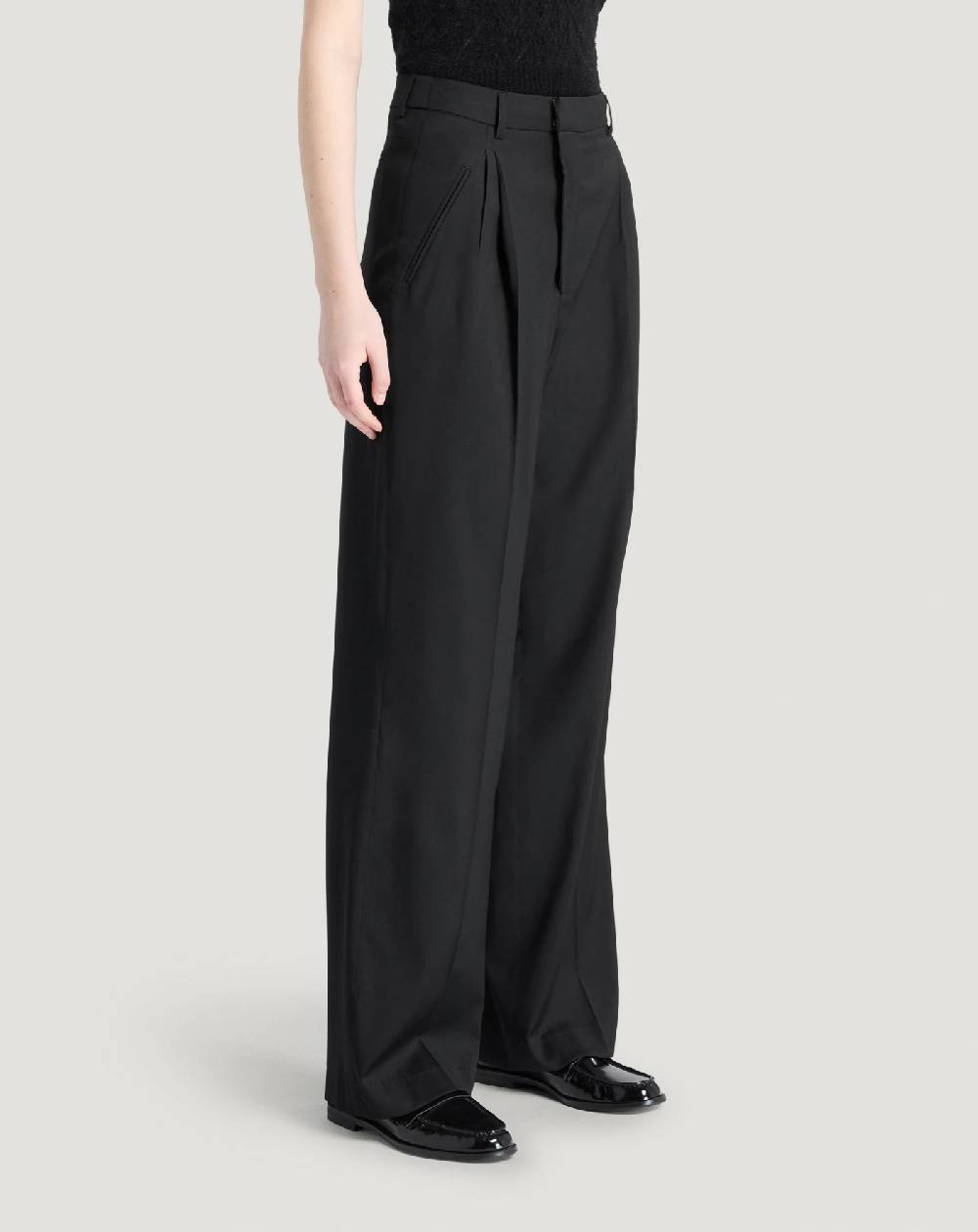Pt Torino Pantaloni Vivian in twill di lana fluida Qualità Garantita