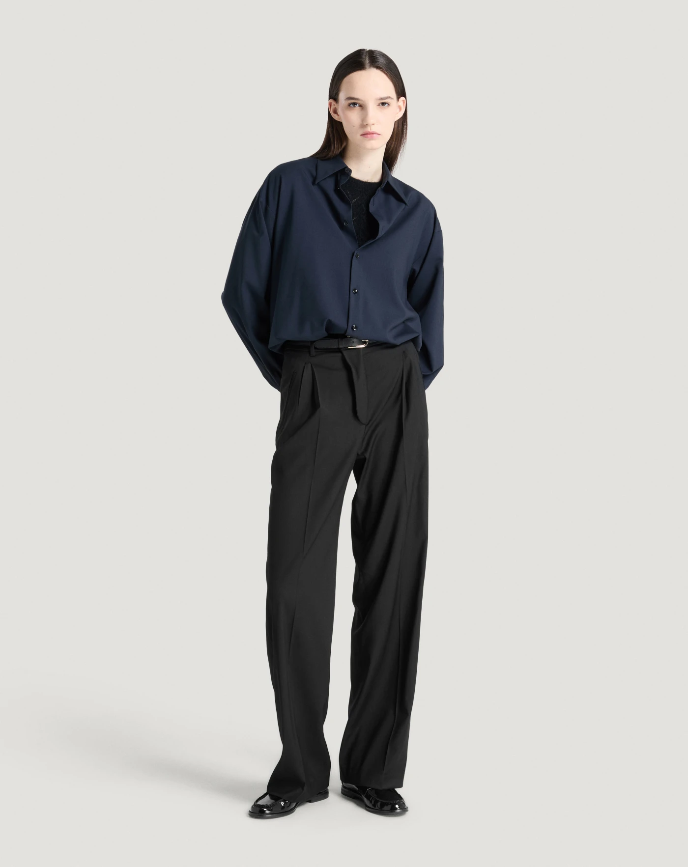 Pt Torino Pantaloni Vivian in twill di lana fluida Qualità Garantita