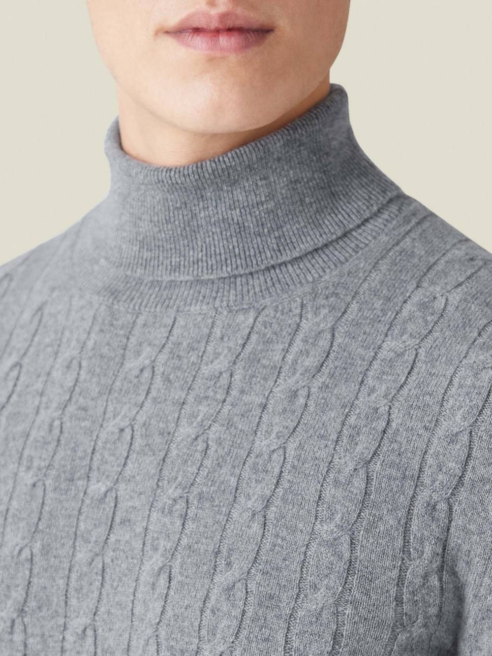 Luca Faloni Maglione Dolcevita Trecciacashmere a 2 fili Moda