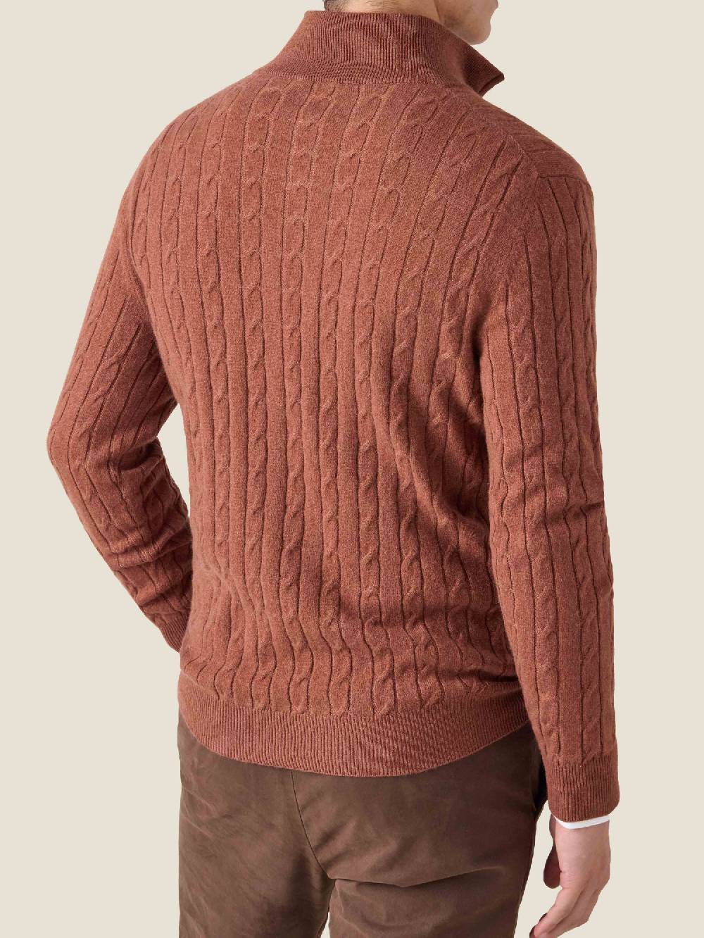Luca Faloni Cable Knit Zip-up2-Ply Cashmere Outlet