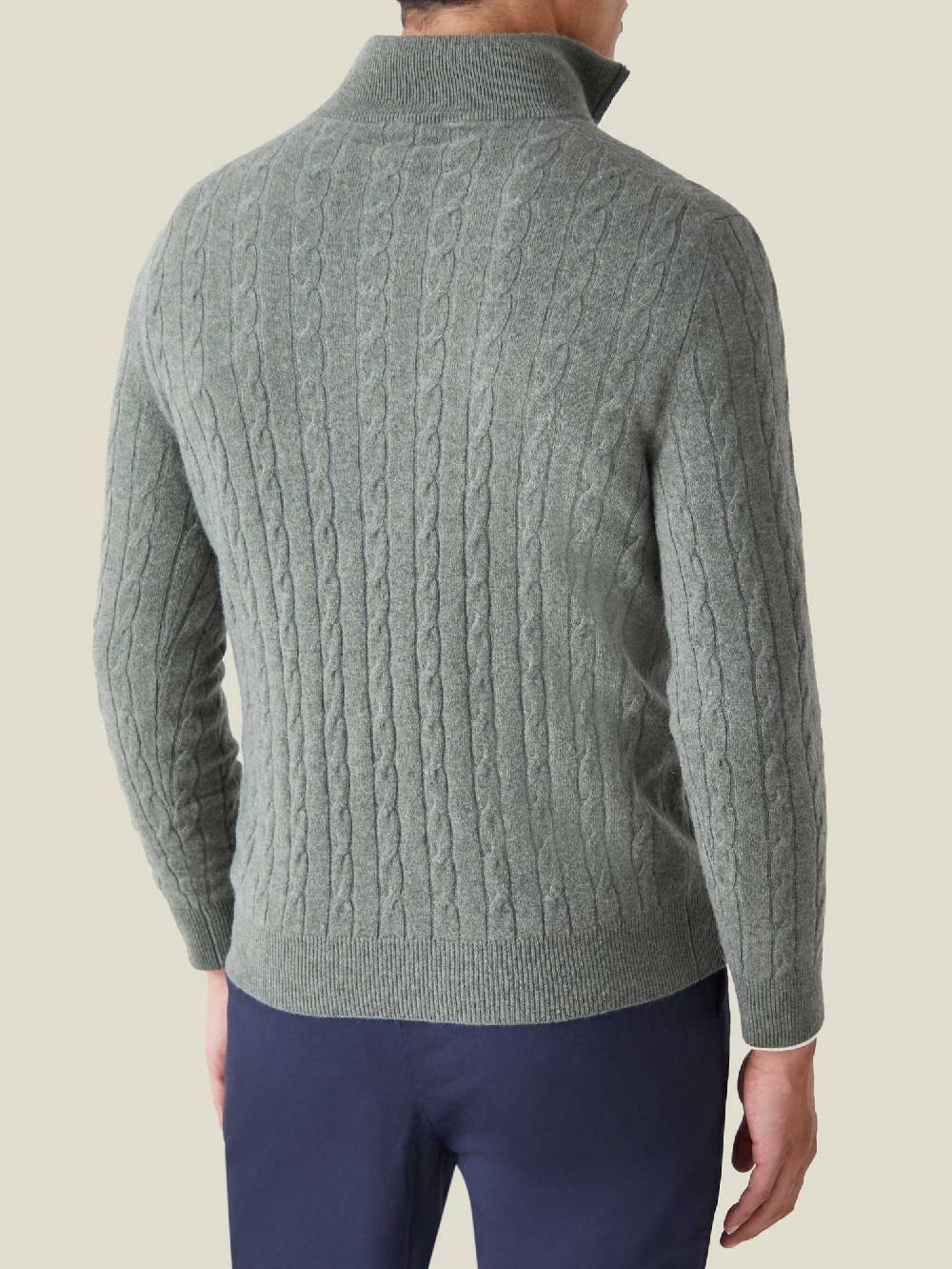 Luca Faloni maglia mezzocollo a trecce con zipcashmere a 2 fili Offerte
