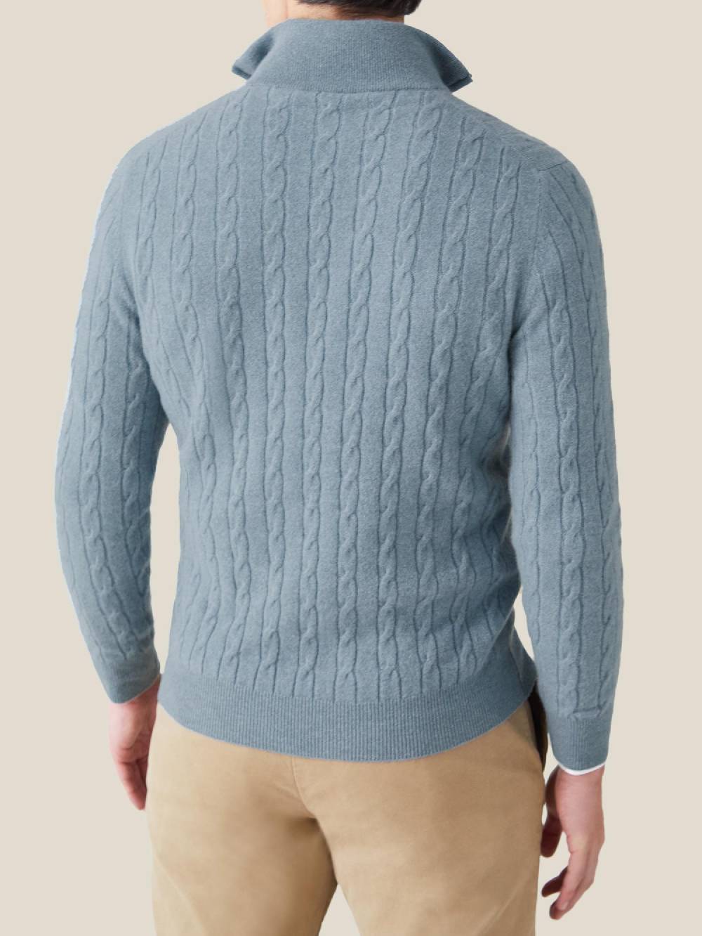 Luca Faloni maglia mezzocollo a trecce con zipcashmere a 2 fili Vendita Calda