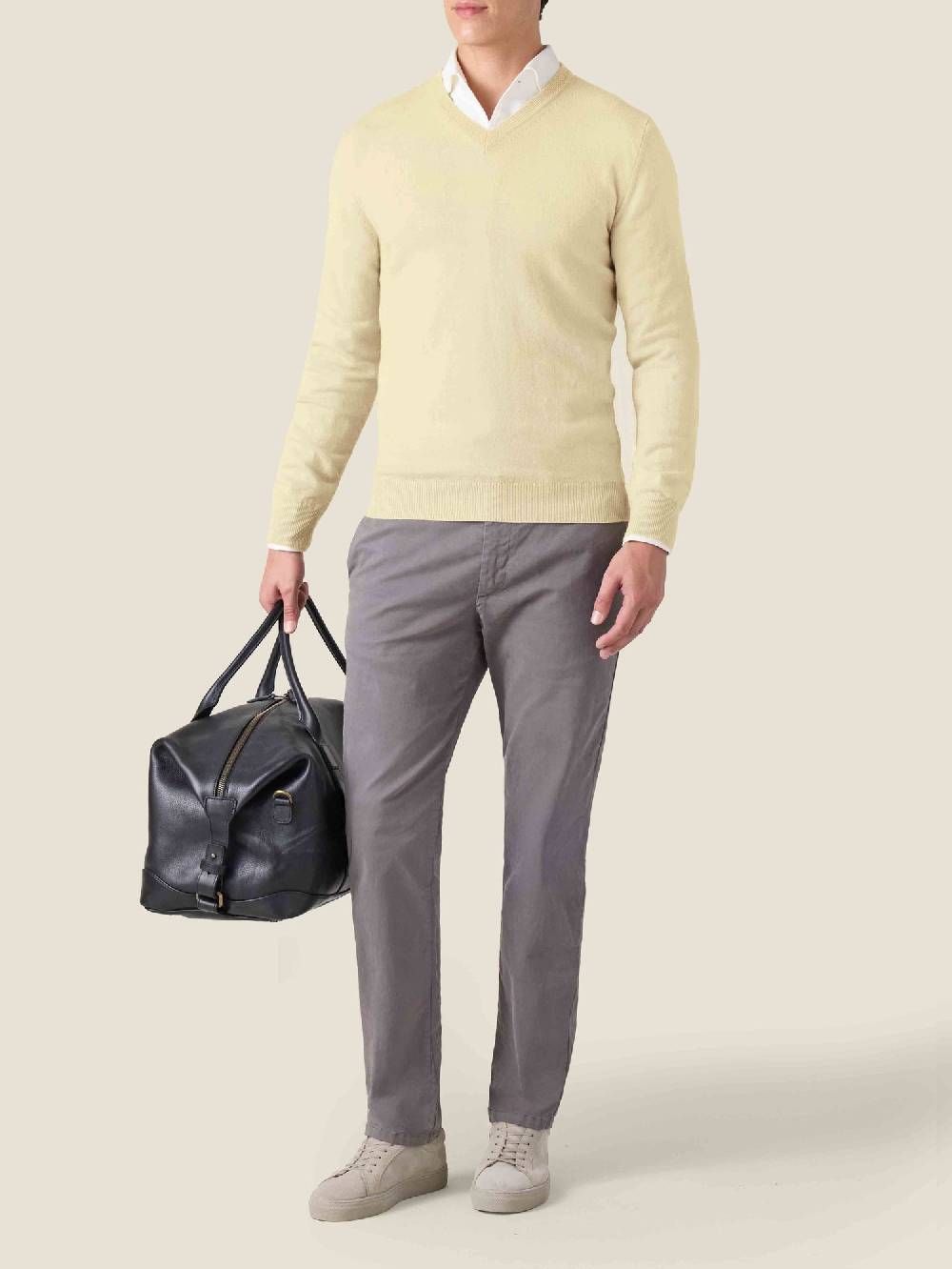 Luca Faloni V Neck2-Ply Cashmere Italia