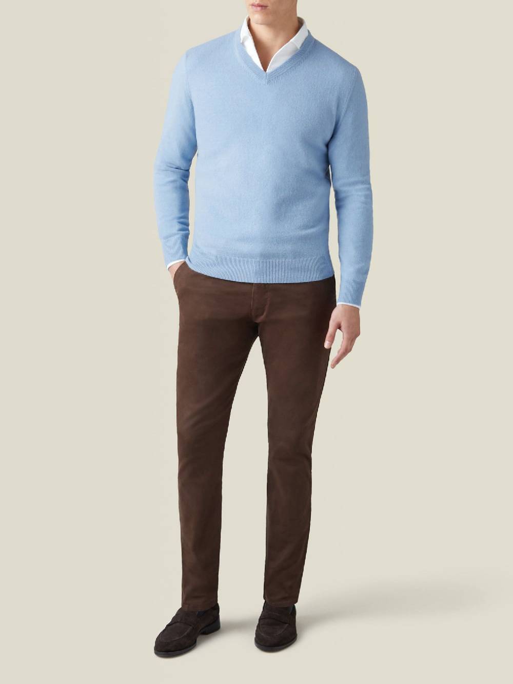 Luca Faloni Scollo a Vcashmere a 2 fili Nuovo