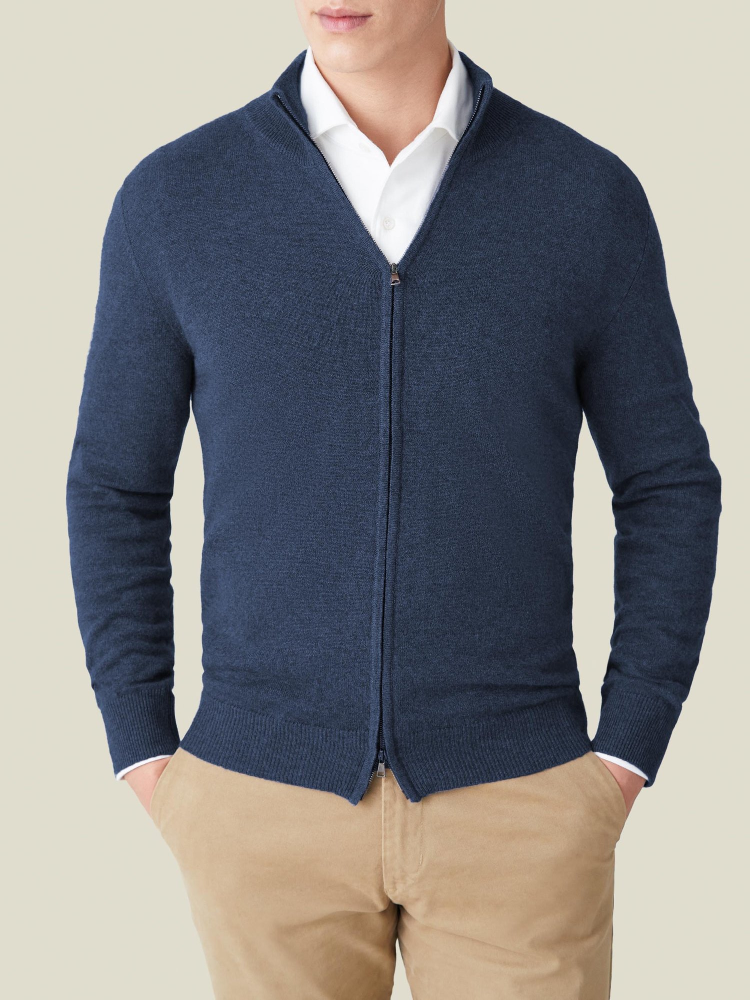 Luca Faloni Zip Cardigancashmere a 2 fili