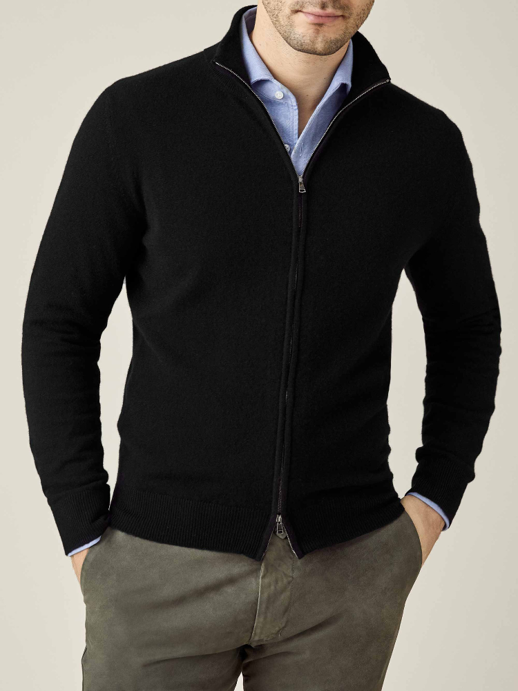 Luca Faloni Zip Cardigancashmere a 2 fili