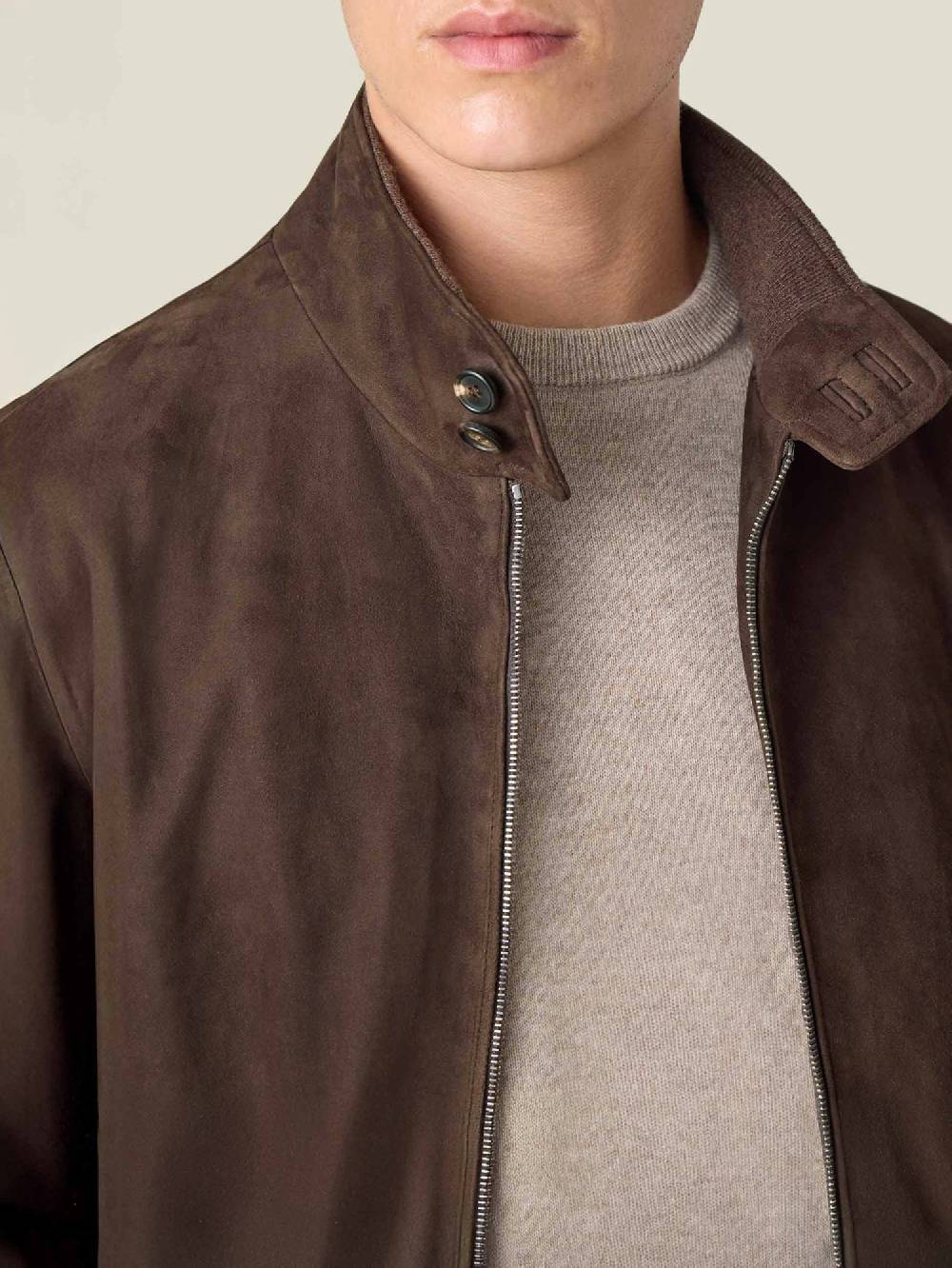 Luca Faloni Classic Bomber JacketGoatskin Suede Leather Acquista Ora
