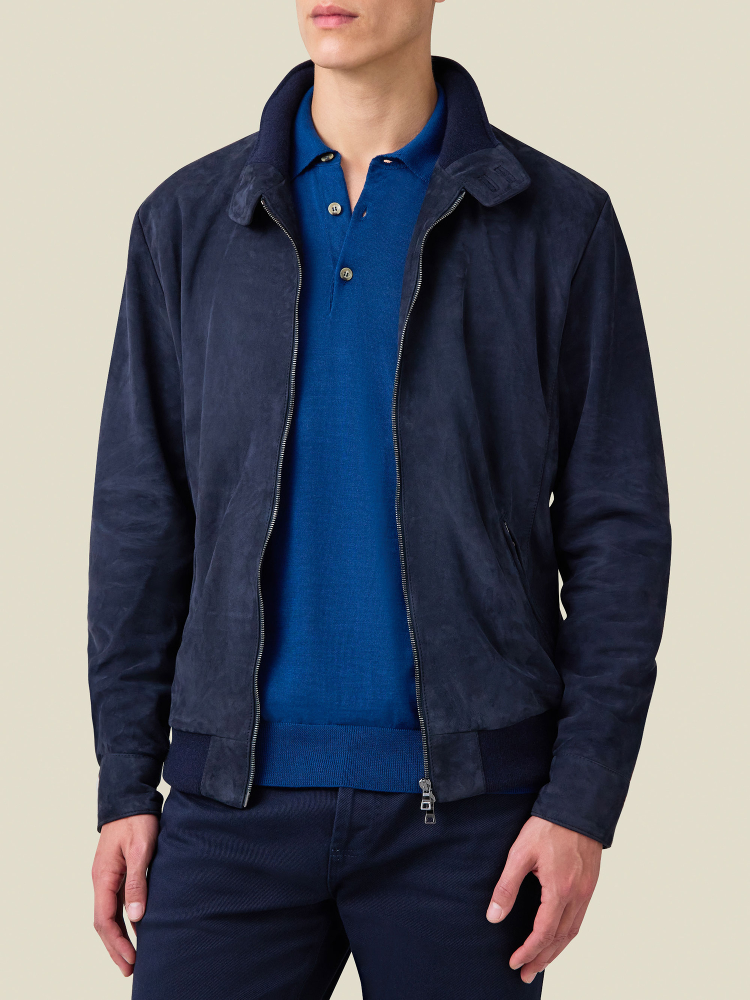 Luca Faloni Giacca bomber classicaPelle scamosciata di capra