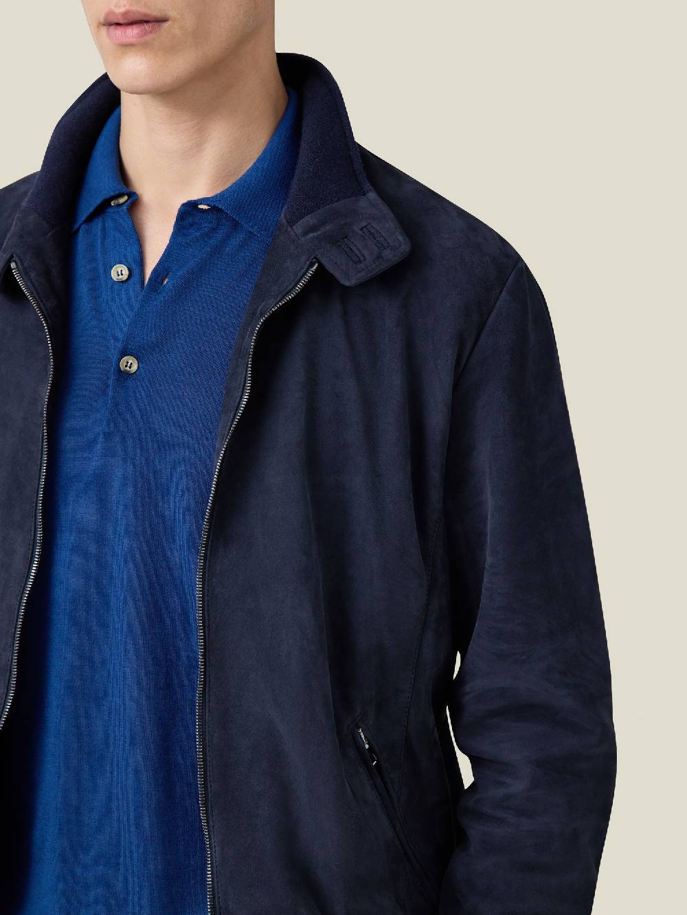 Luca Faloni Giacca bomber classicaPelle scamosciata di capra Consegna Veloce