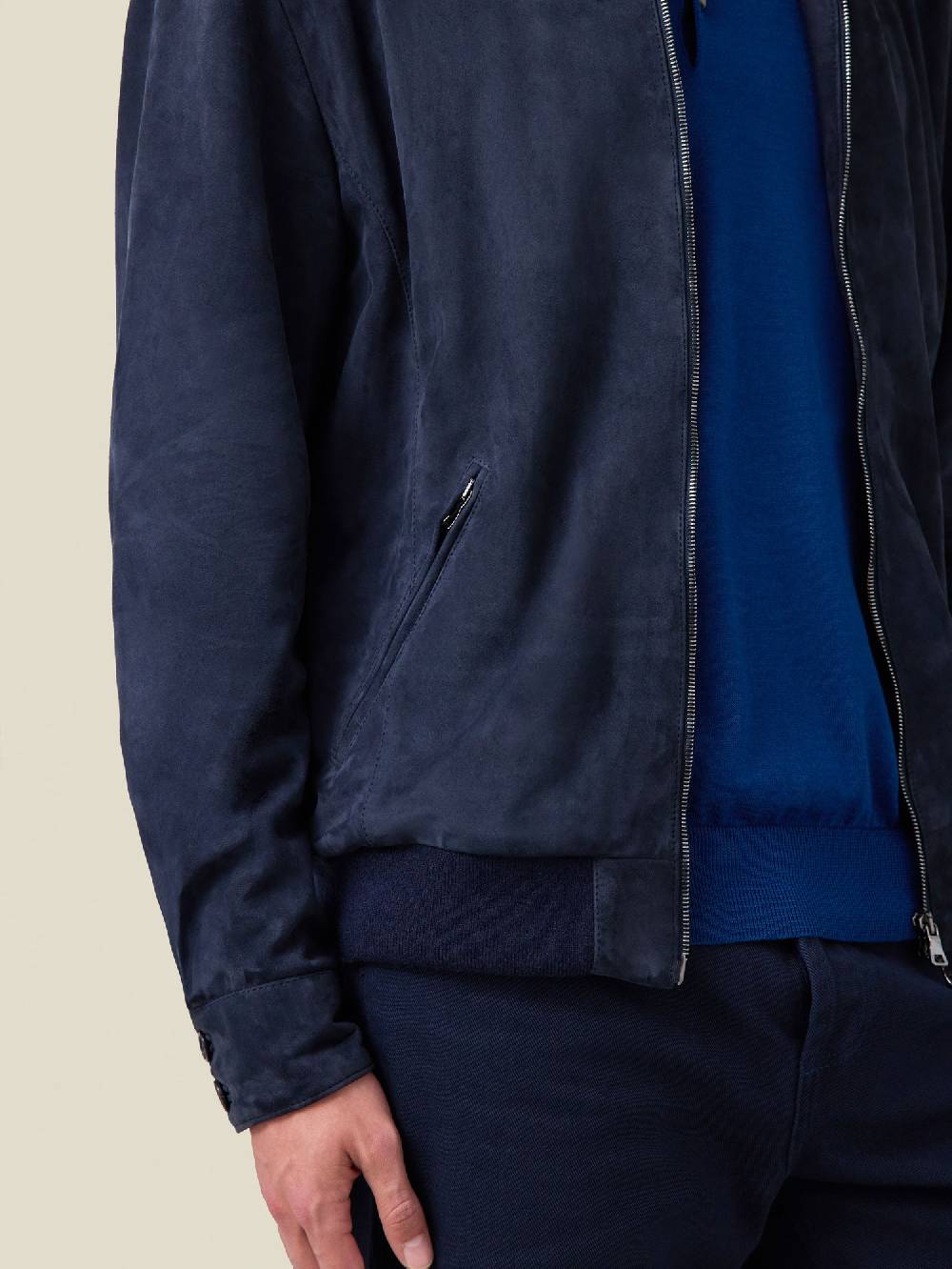 Luca Faloni Giacca bomber classicaPelle scamosciata di capra Consegna Veloce
