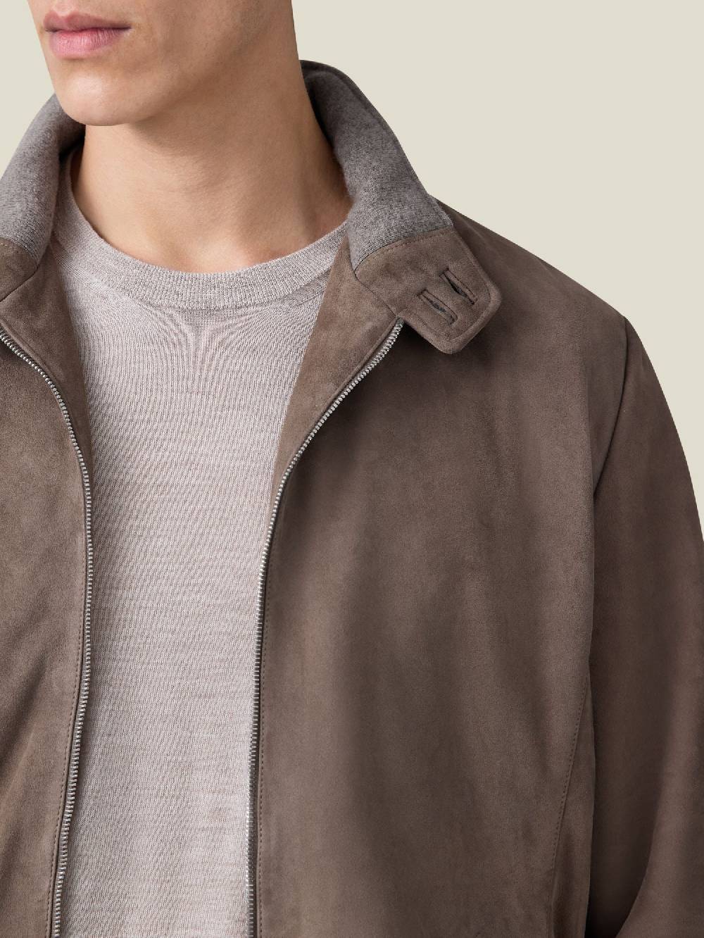 Luca Faloni Giacca bomber classicaPelle scamosciata di capra Promozione Limitata