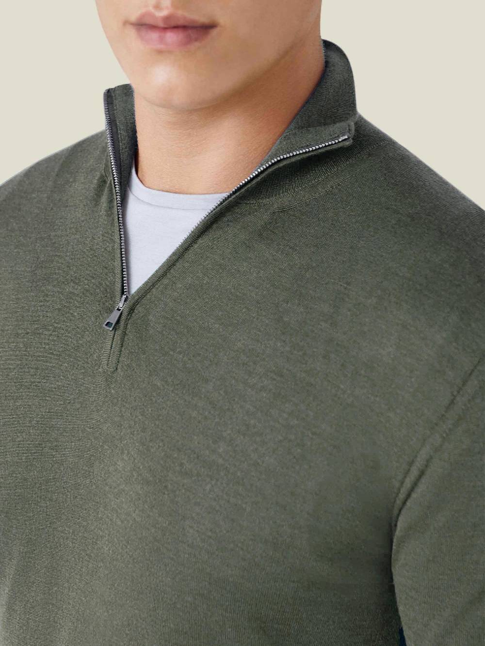 Luca Faloni Maglia con collo mezza zipSeta-Cashmere Promozione
