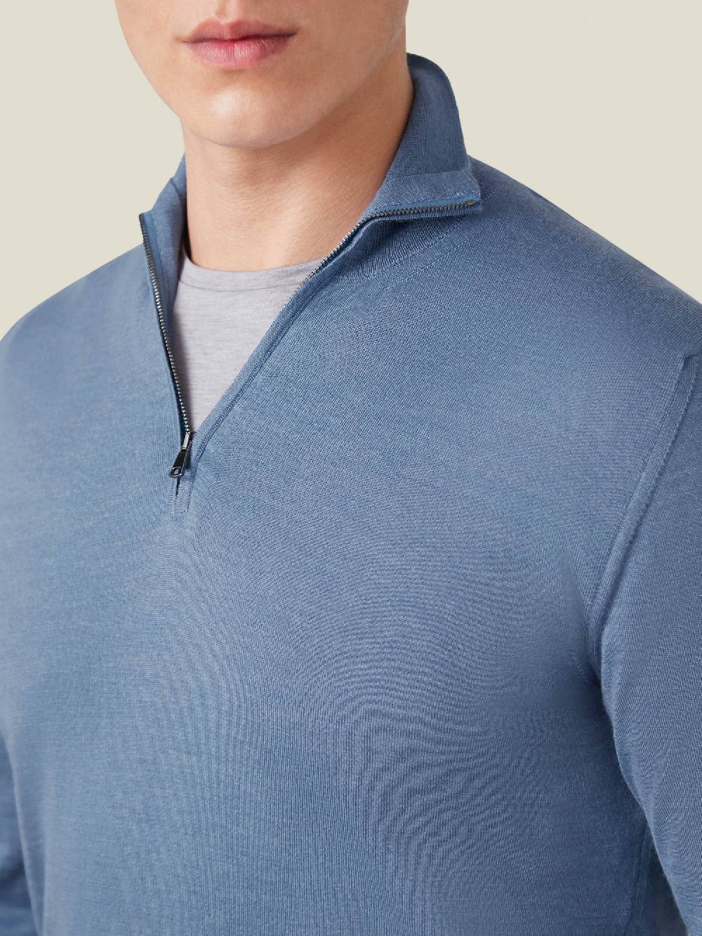 Luca Faloni Maglia con collo mezza zipSeta-Cashmere Vendita Economica