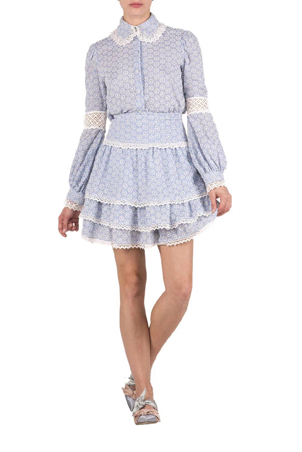 Luisa Beccaria Blusa In Cotone Sangallo Con Lacci Fino Al -60%