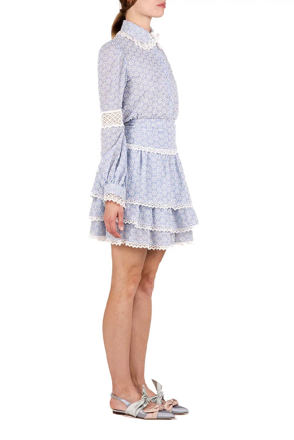 Luisa Beccaria Blusa In Cotone Sangallo Con Lacci Fino Al -60%