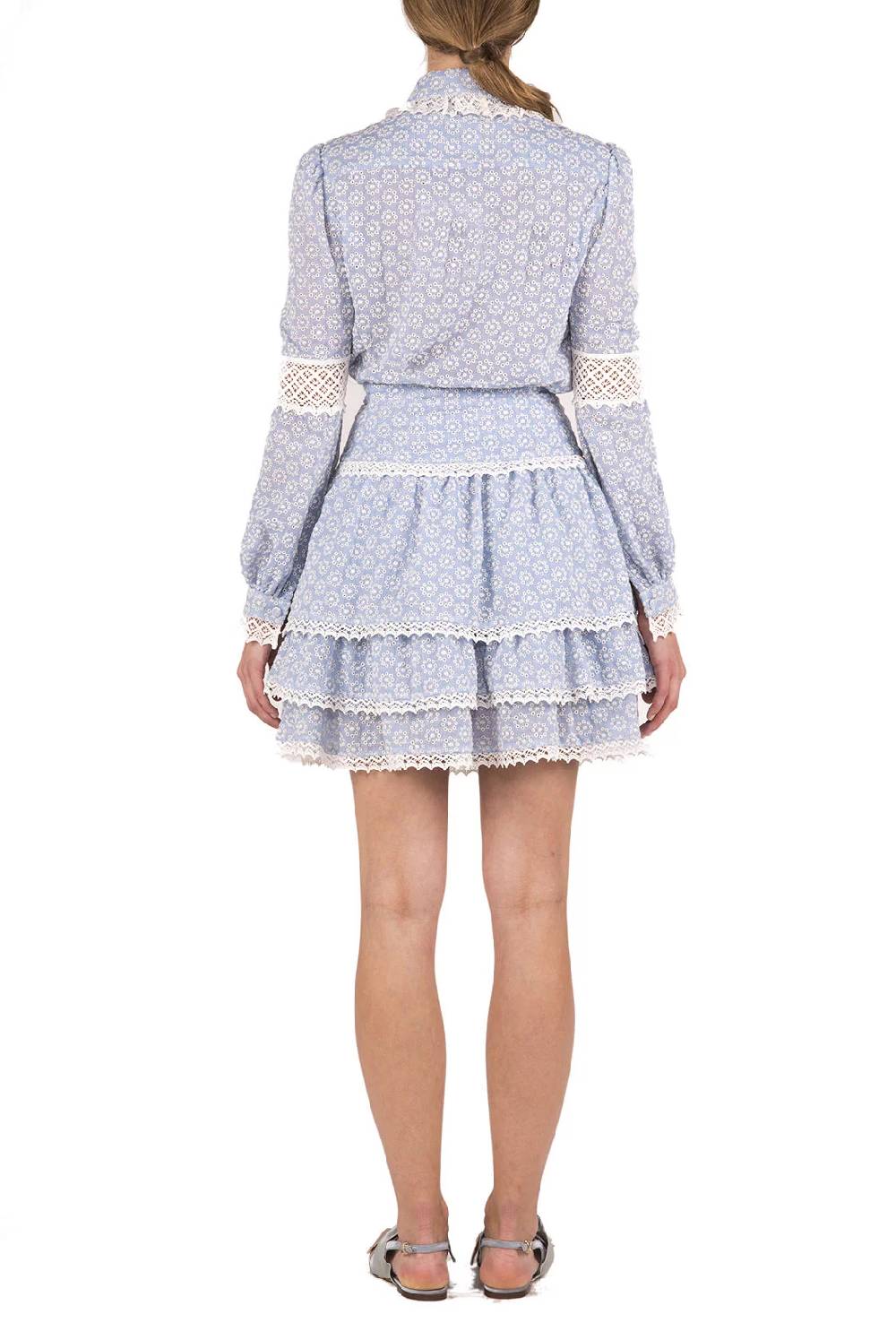 Luisa Beccaria Blusa In Cotone Sangallo Con Lacci Fino Al -60%