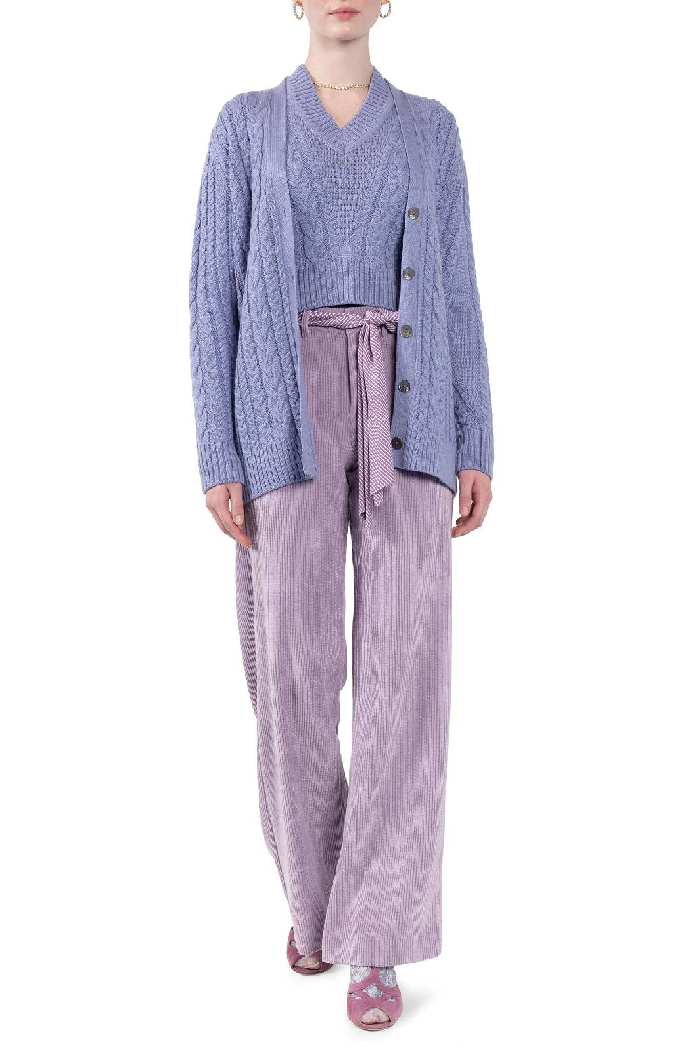 Luisa Beccaria Cardigan intrecciato In Vendita