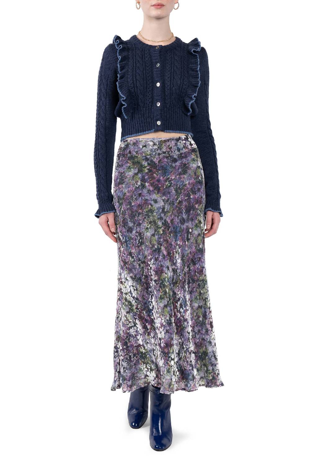 Luisa Beccaria Cardigan con volant Hotsell