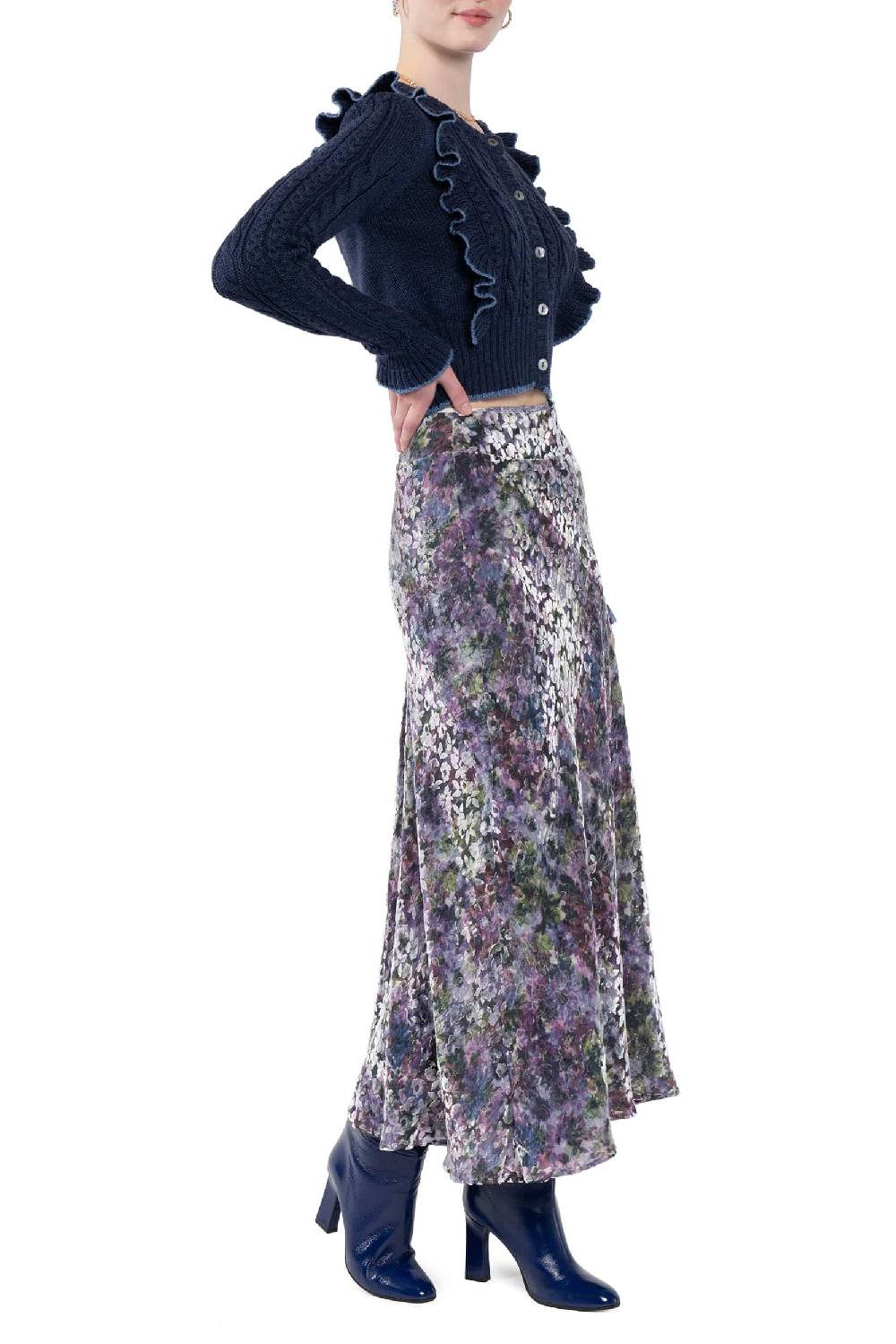 Luisa Beccaria Cardigan con volant Hotsell