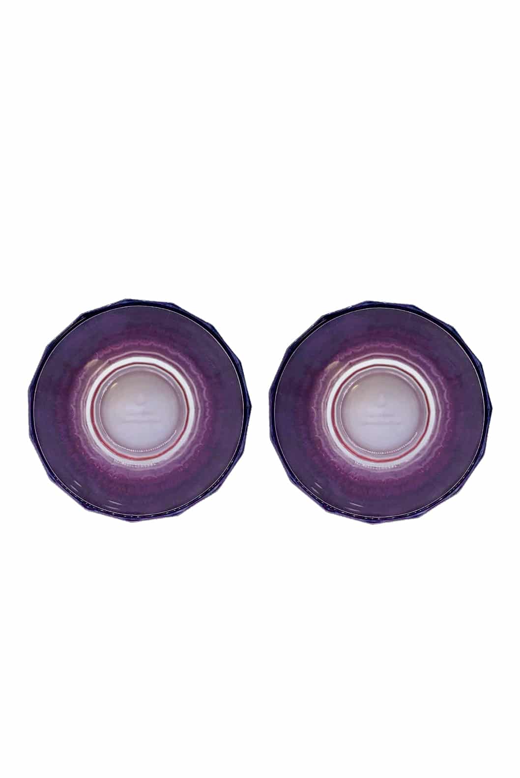 Luisa Beccaria Shade Pink To Purple Set Di Due Bicchieri Grandi Duccio Con Base Italy