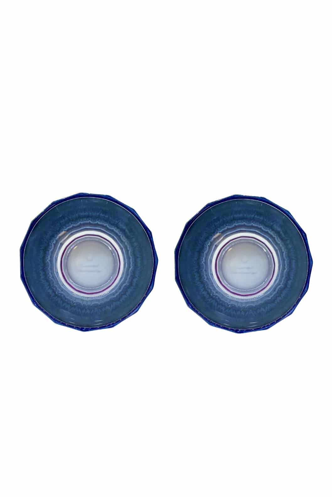 Luisa Beccaria Shade Purple To Blue Set Di Due Grandi Bicchieri Duccio Con Base Italia
