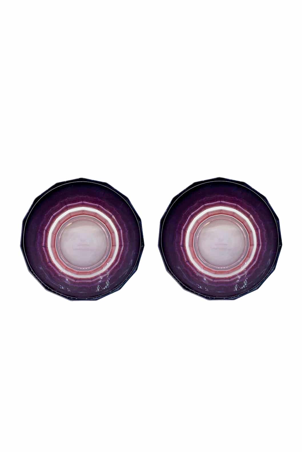 Luisa Beccaria Shade Pink To Purple Set Di Due Bicchieri Duccio Piccoli Con Base Nuovo