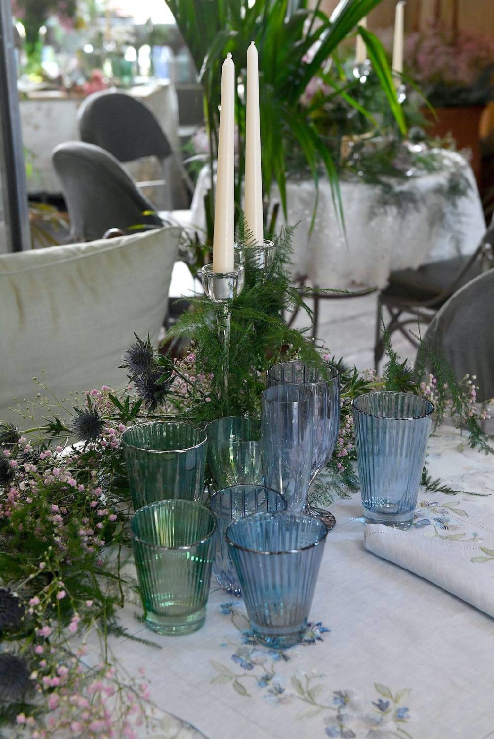 Luisa Beccaria Set Verde Di Due Bicchieri D'acqua Iside Saldi Di Fabbrica