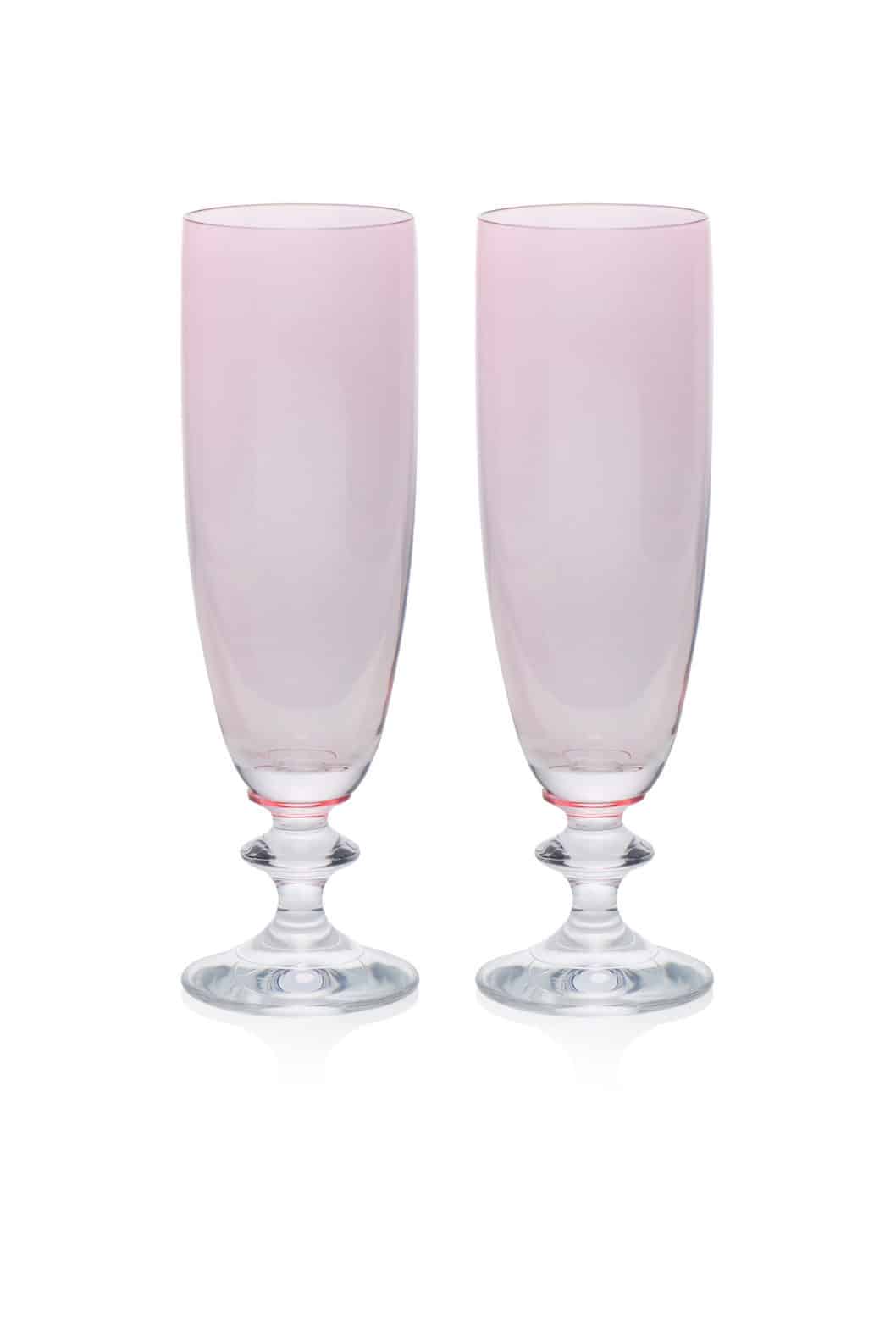 Luisa Beccaria Set Rosa Di Due Bicchieri Flauto Roseo Italy