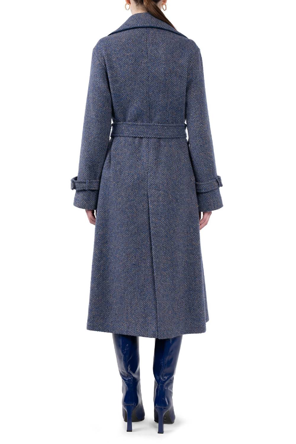 Luisa Beccaria Cappotto lungo in tweed a spina di pesce Convenienza