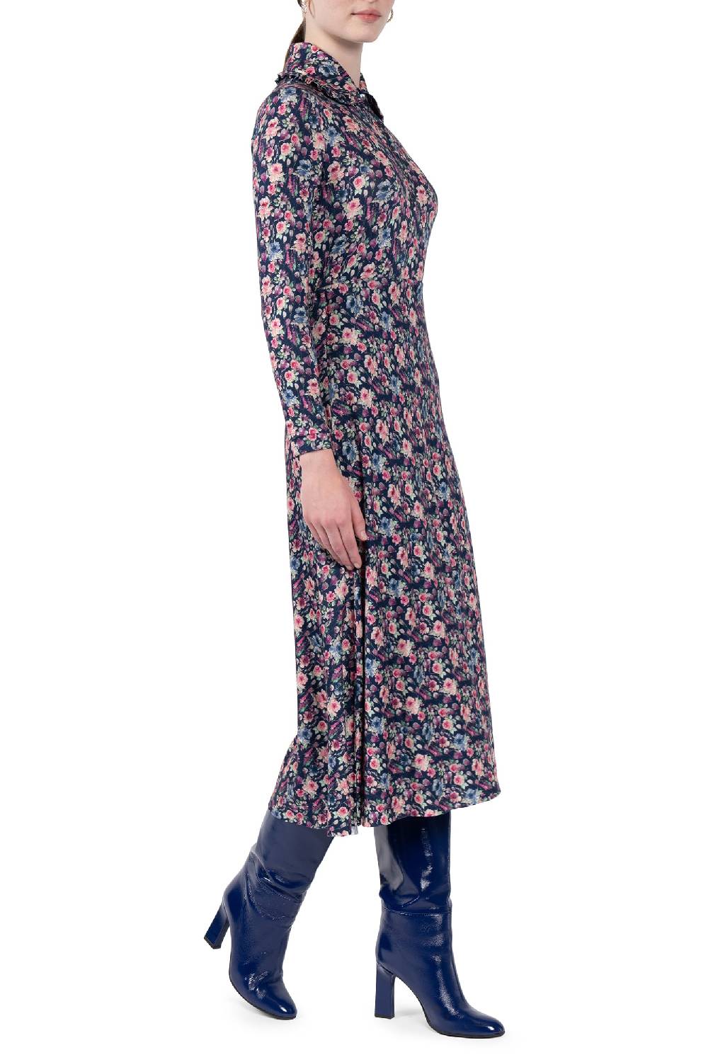Luisa Beccaria Polo in jersey con stampa floreale micro Presa