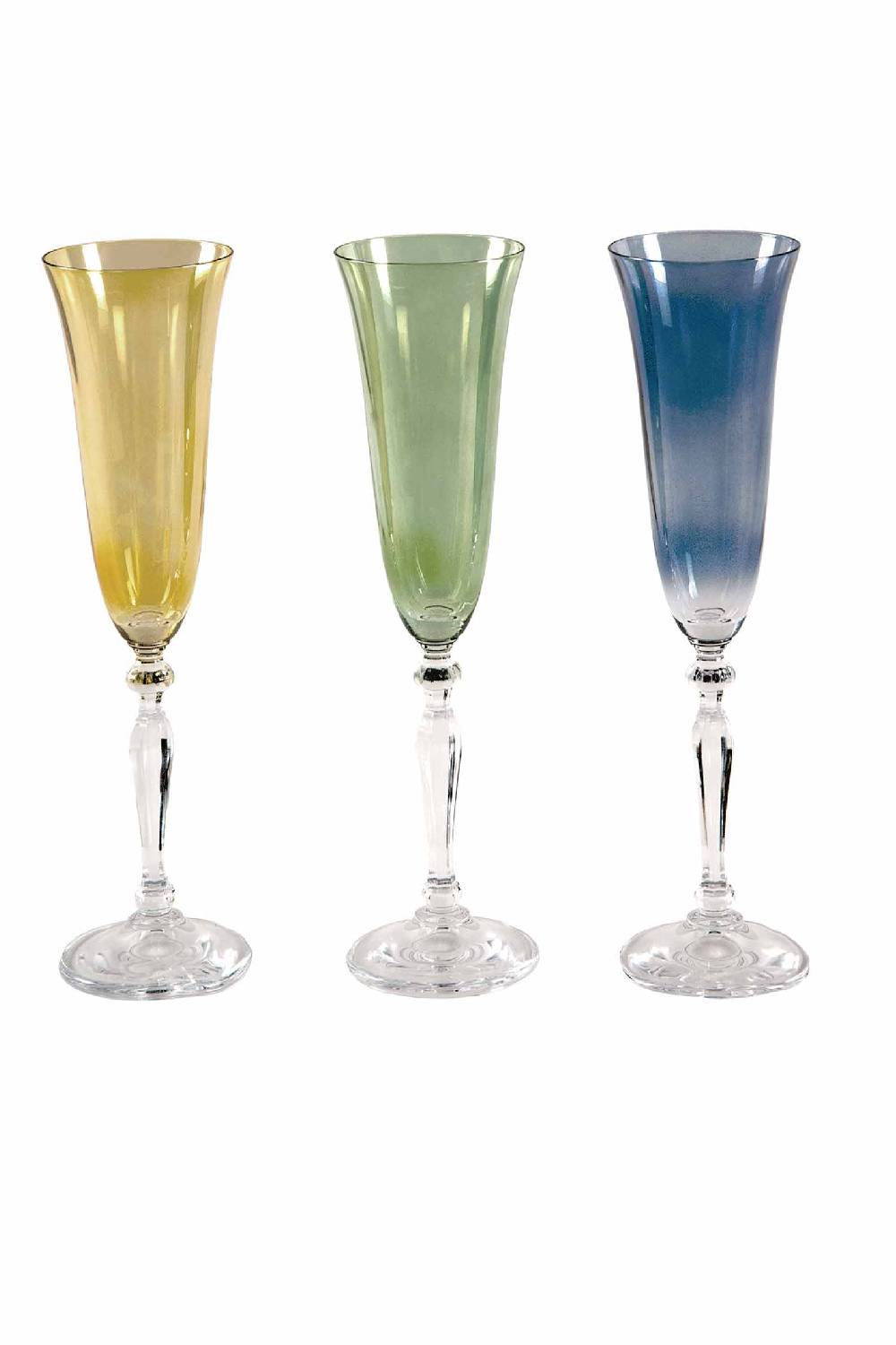 Luisa Beccaria Set di sei flauti multi colore In Vendita