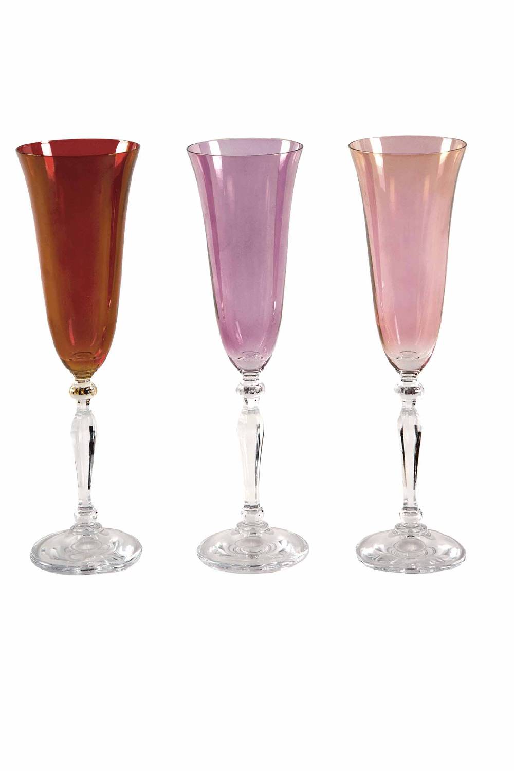Luisa Beccaria Set di sei flauti multi colore In Vendita