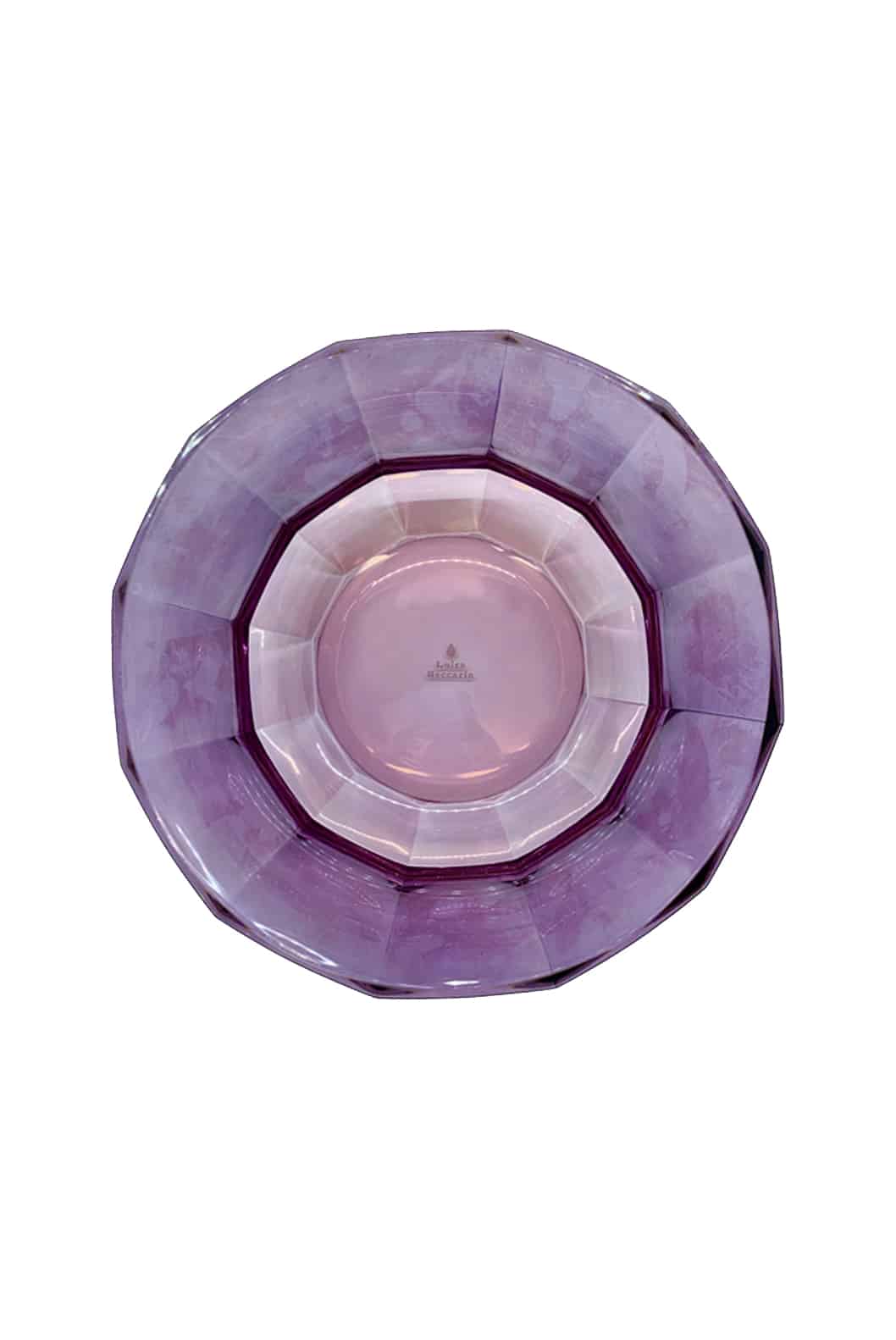 Luisa Beccaria Shade Pink To Purple Insalatiera Di Cristallo Sfaccettato Moda