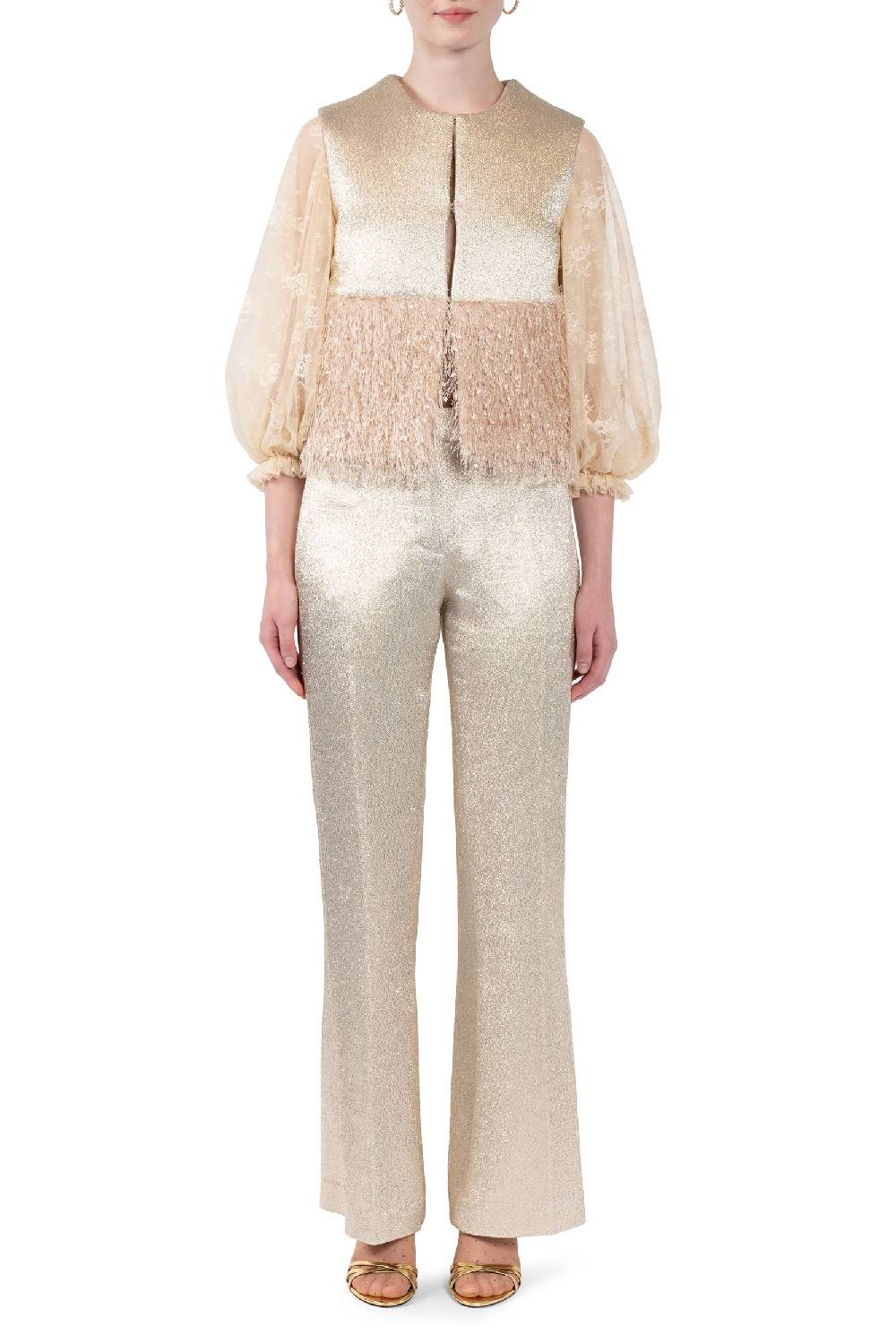 Luisa Beccaria Gilet imbottito in lana e lurex Acquista Ora