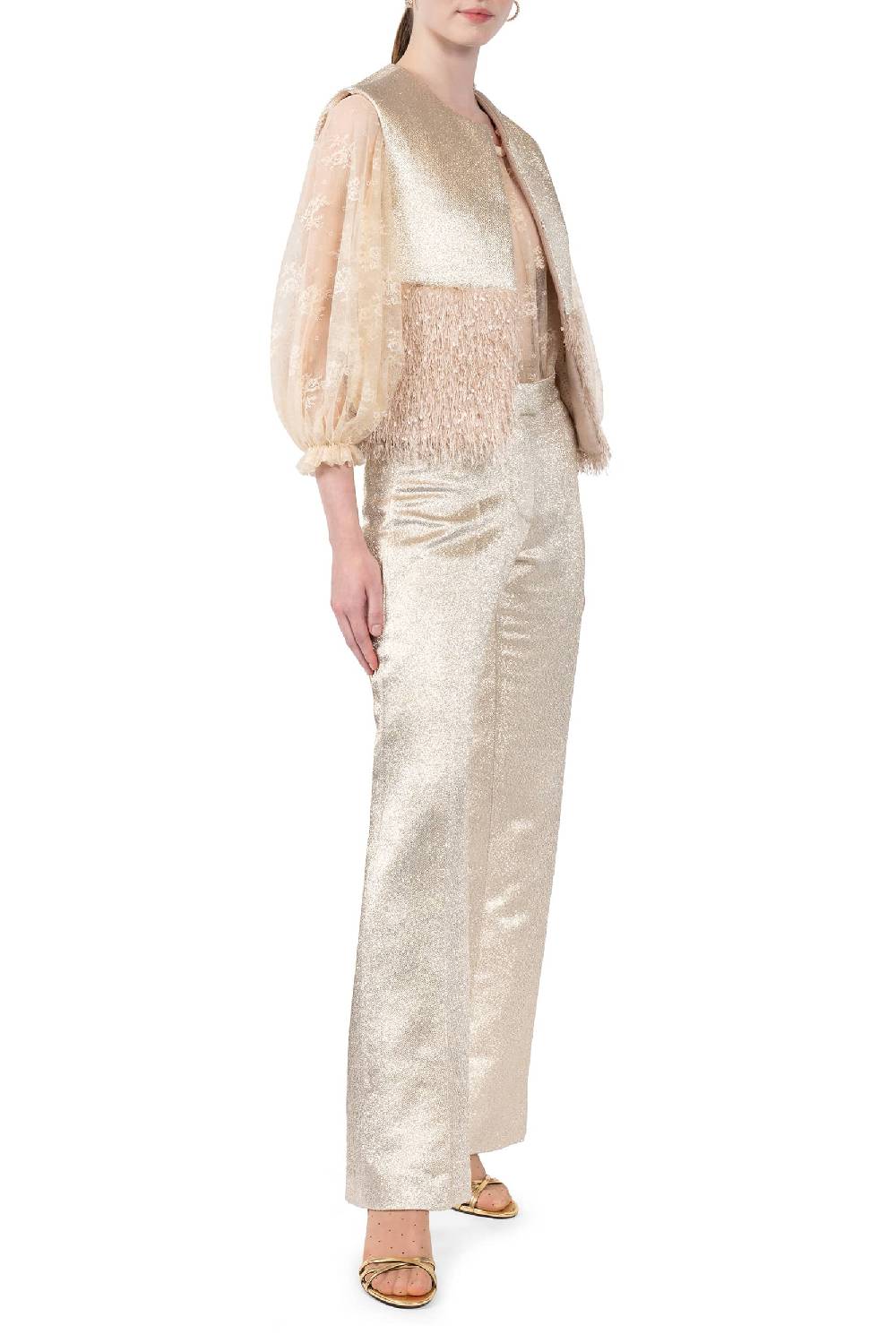 Luisa Beccaria Gilet imbottito in lana e lurex Acquista Ora