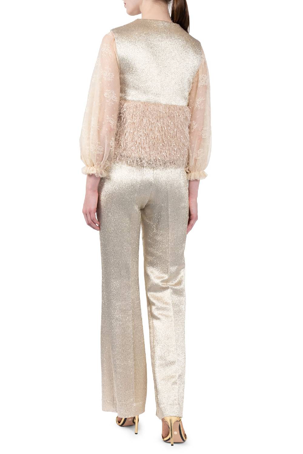 Luisa Beccaria Gilet imbottito in lana e lurex Acquista Ora