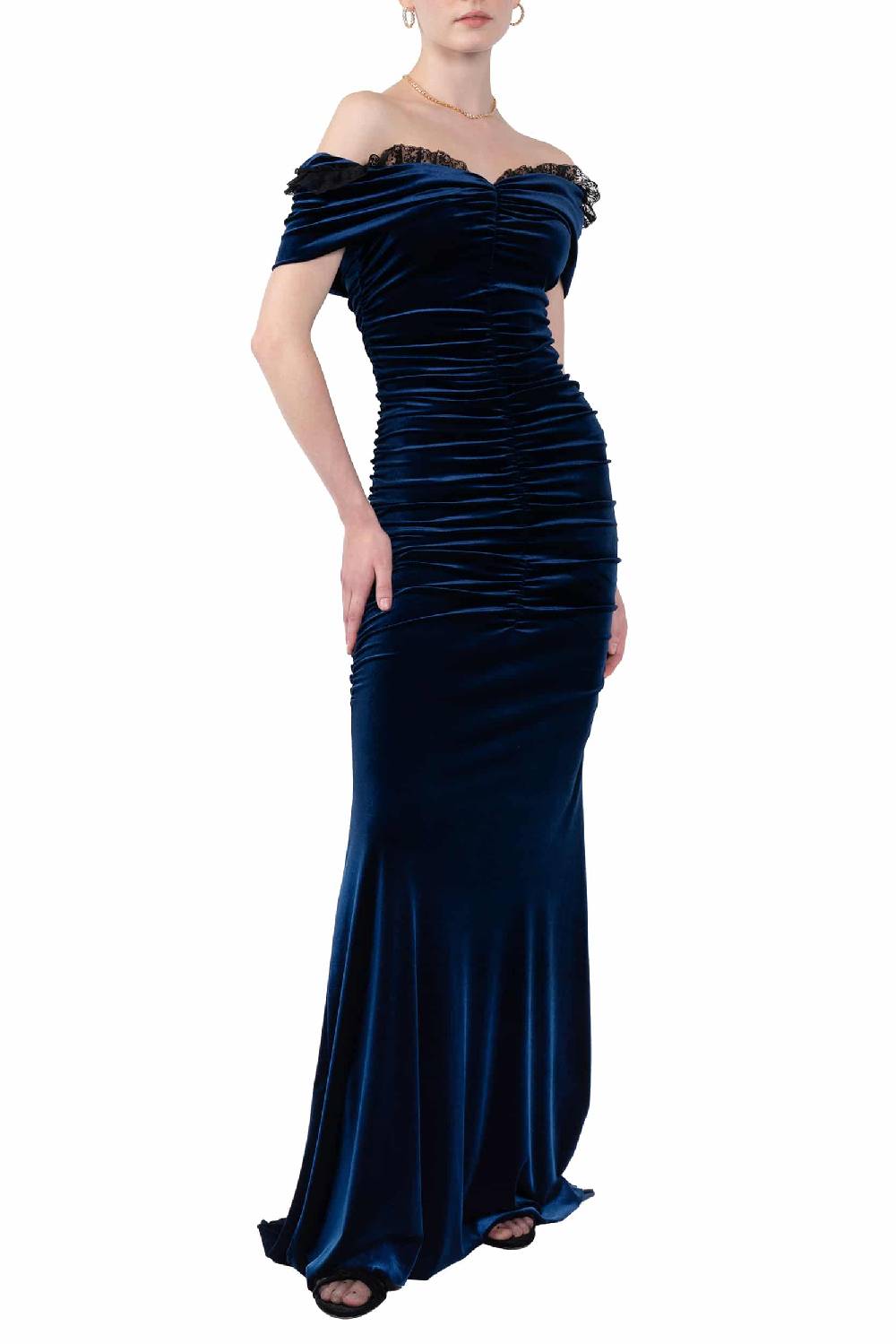 Luisa Beccaria Abito drappeggiato in velluto elasticizzato Fino al 50% di sconto