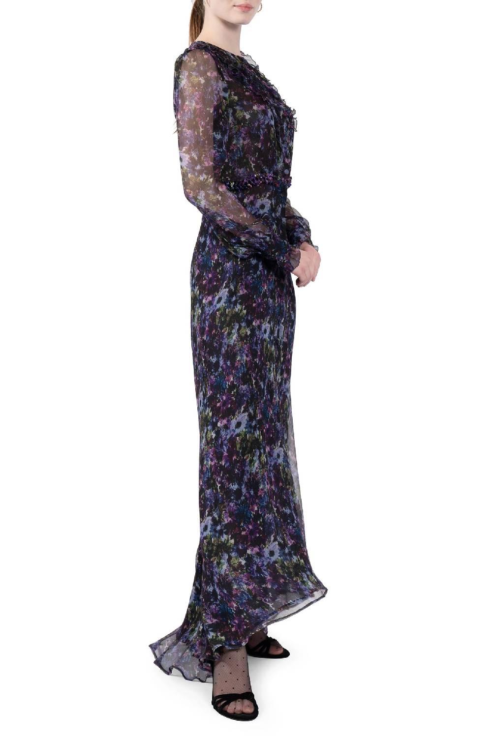 Luisa Beccaria Abito lungo in chiffon fluido Prezzo Ridotto
